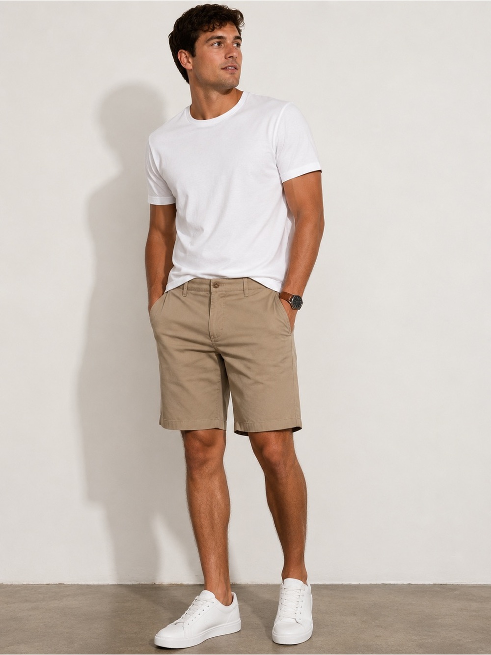 Hogan Tan Flat-Front Men's Shorts